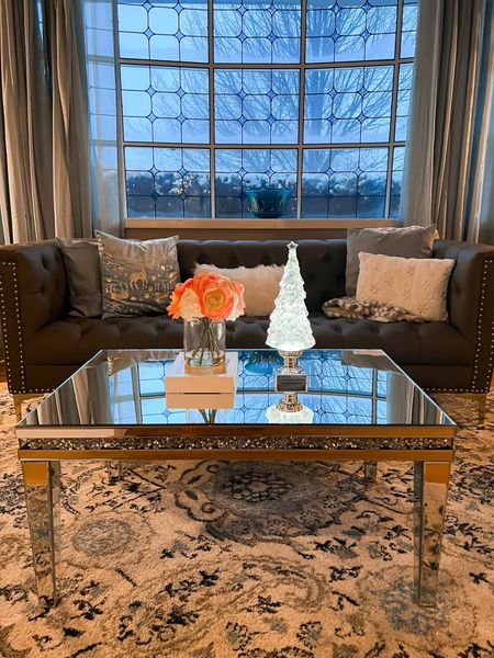 Christmas living room views - living room decor - chesterfield sofa - mirrored coffee table - glam decor - Christmas decor - Christmas home decor - Amazon Home - Amazon finds - Christmas clearance - end of year sale 

#LTKsalealert #LTKHoliday #LTKhome