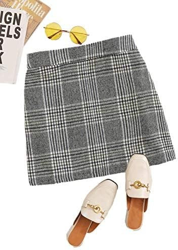 Floerns Women's Plaid High Waist Bodycon Mini Skirt | Amazon (US)