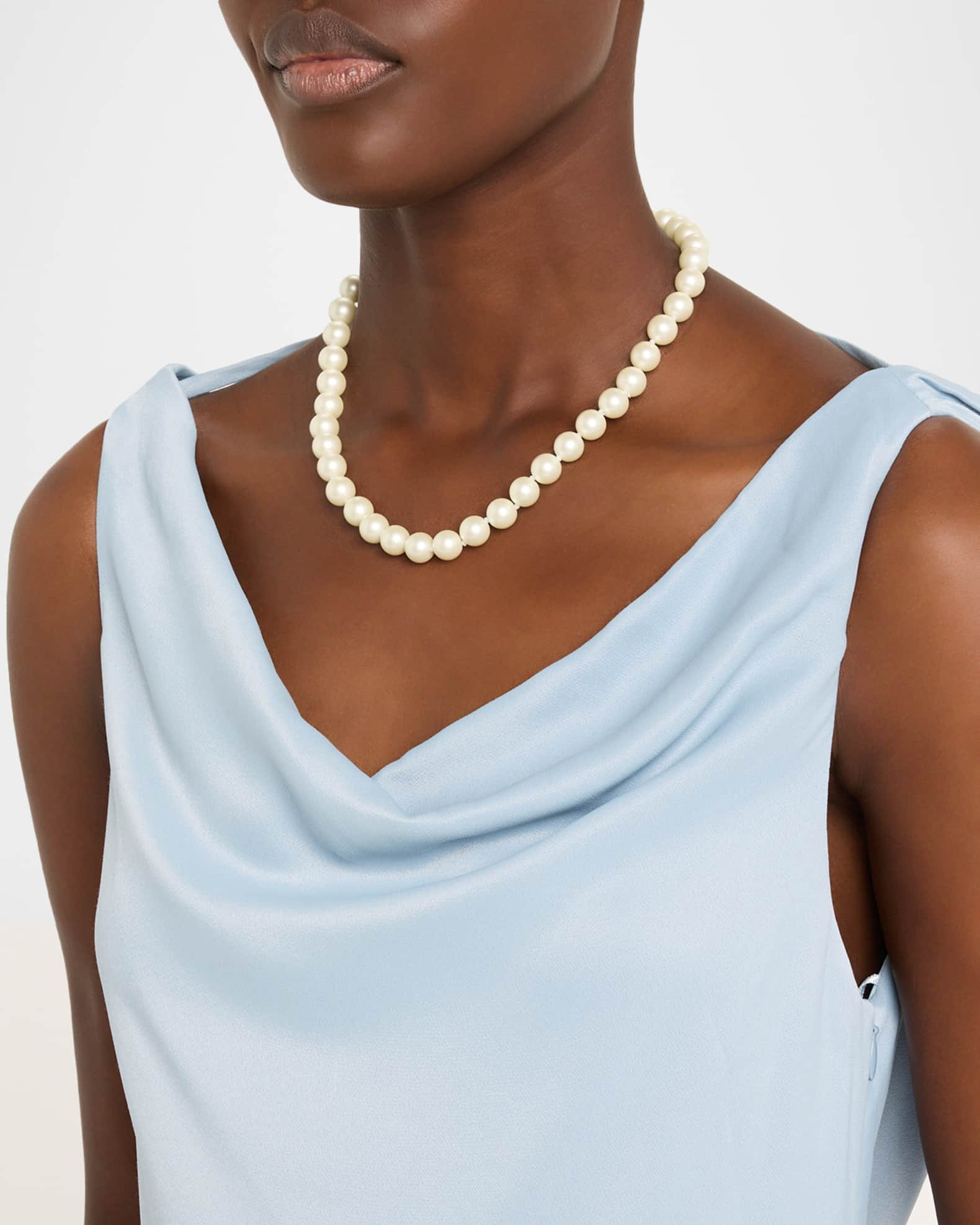 Kenneth Jay Lane Light Cultura Pearly Strand Necklace | Neiman Marcus