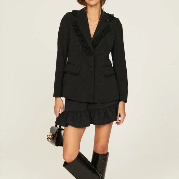 Love Shack Fancy Lula Black Women's Blazer size 0 | Poshmark