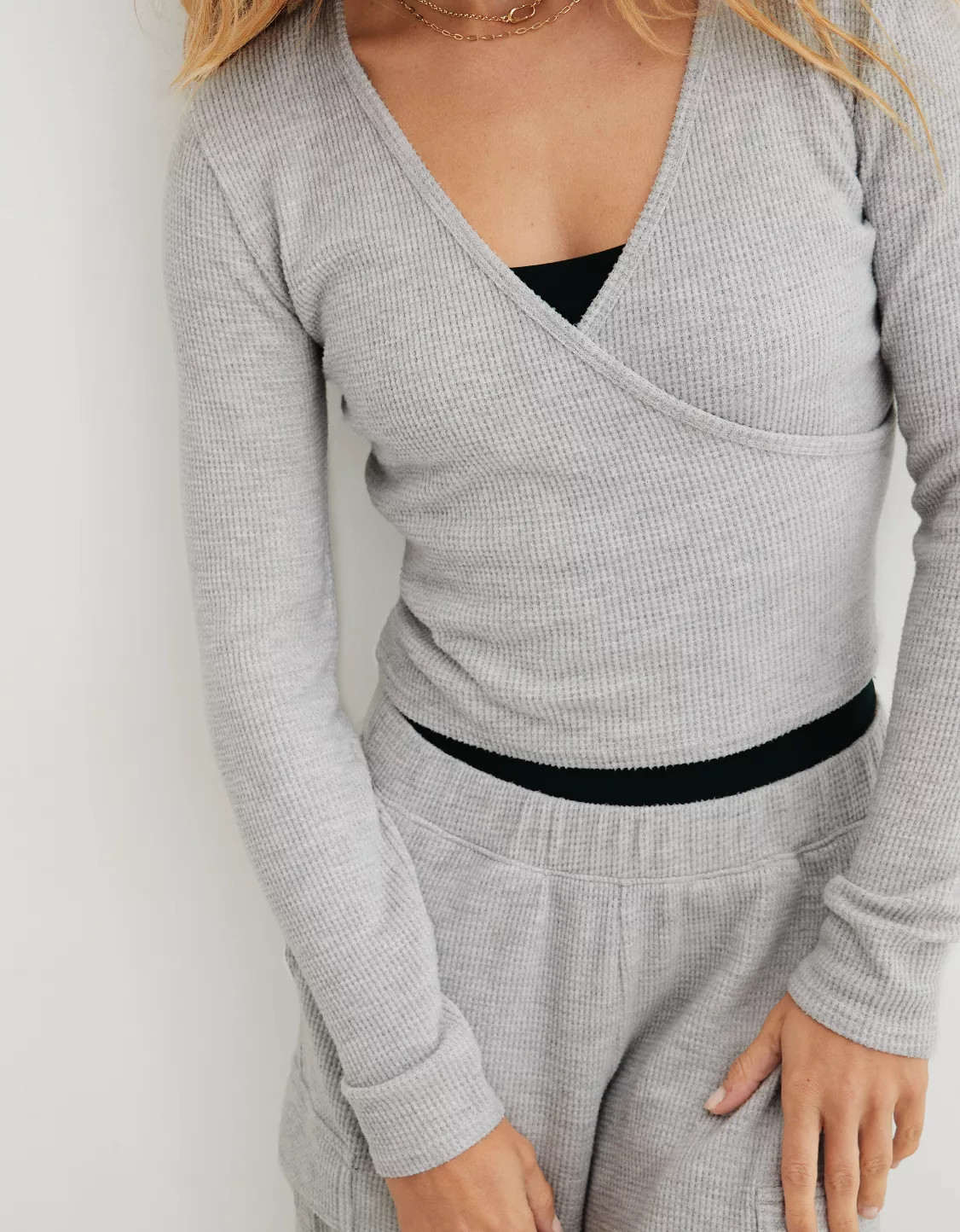 Aerie Waffle Wrap Top | American Eagle Outfitters (US & CA)