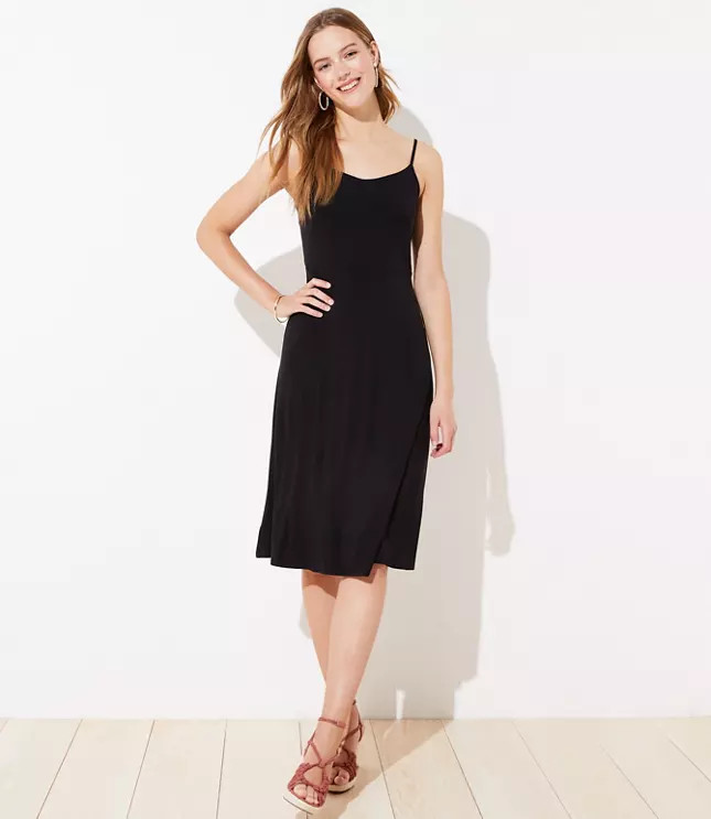 Smocked Back Strappy Midi Dress | LOFT | LOFT