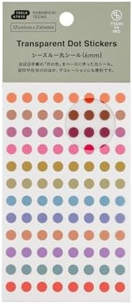 Hobonichi Techo Accessories – TSUKI no IRO: Transparent Dot Stickers (6mm) | Amazon (US)