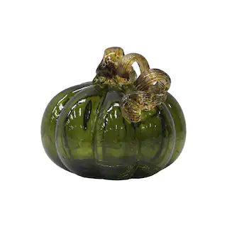 6" Green Crackle Glass Pumpkin Tabletop Accent by Ashland® | Michaels | Michaels Stores