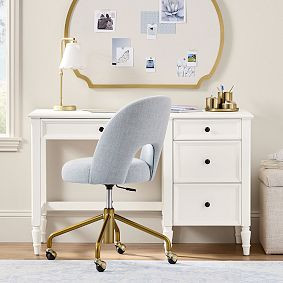 Evelyn Single Pedestal Storage Desk (47.5") | Pottery Barn Teen