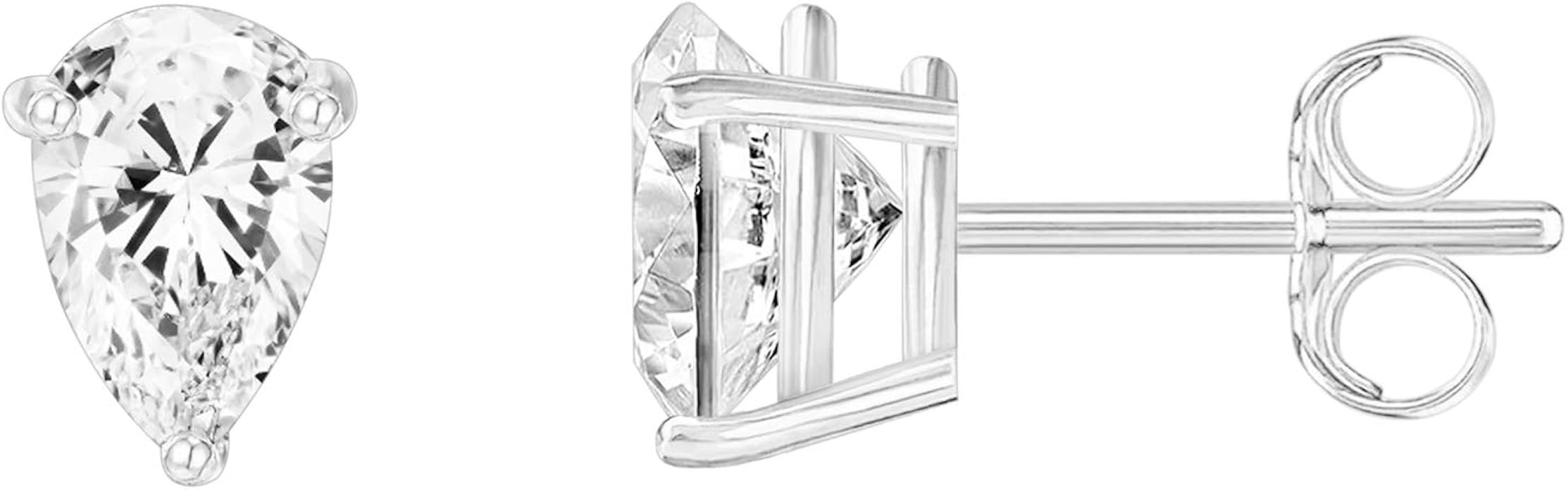 PAVOI 14K Gold Plated Sterling Silver Cubic Zirconia Stud Earrings for Women | Amazon (US)