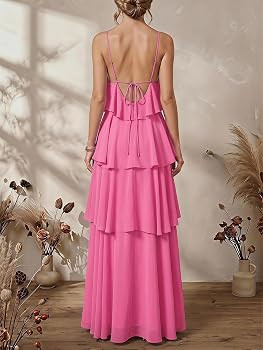SOLY HUX Women's Wedding Guest Dress Sundresses Ruffle Layered Halter Backless Flowy Formal Maxi ... | Amazon (US)