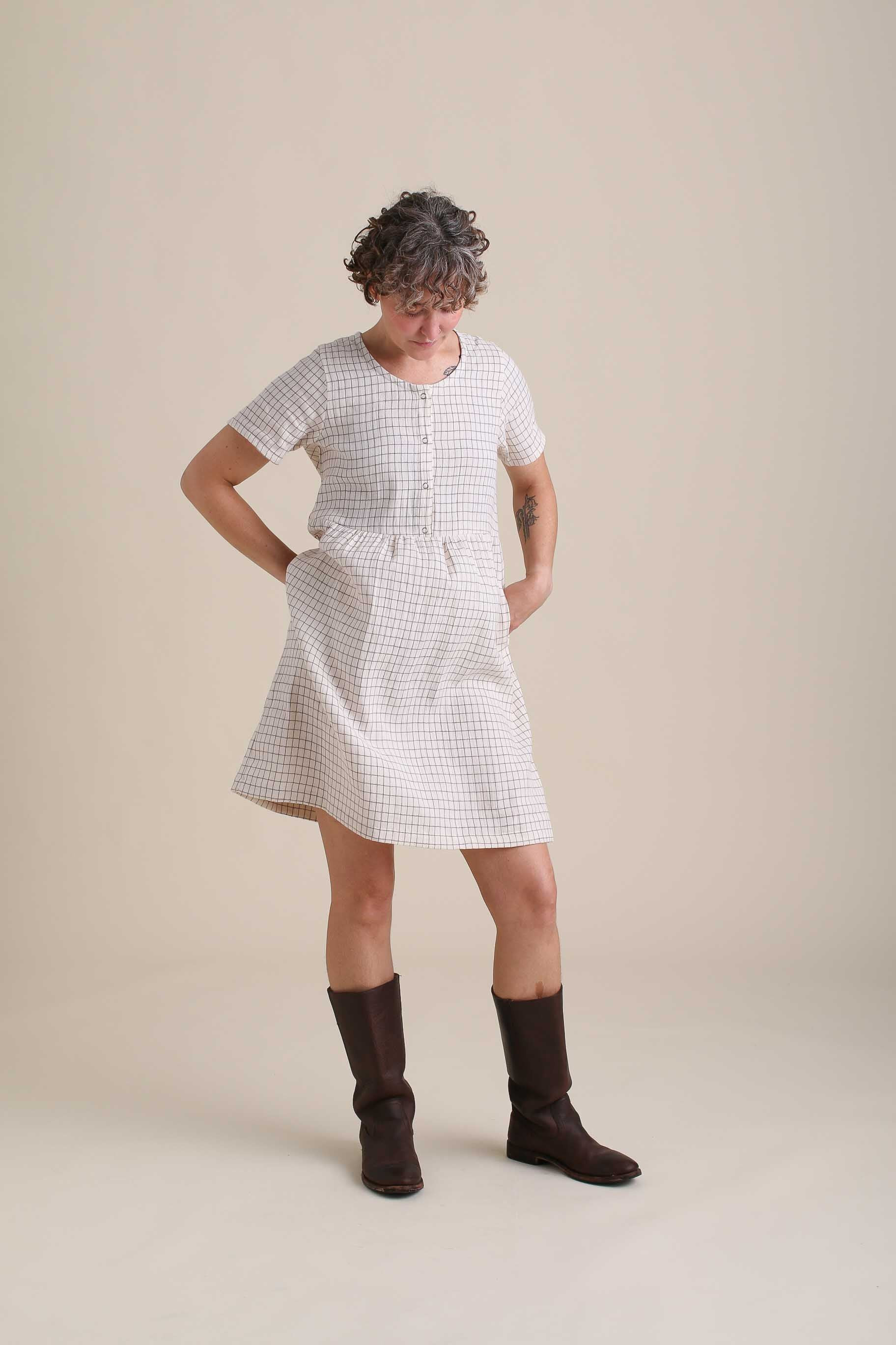 Boardwalk Dress in Grid | Conscious Clothing