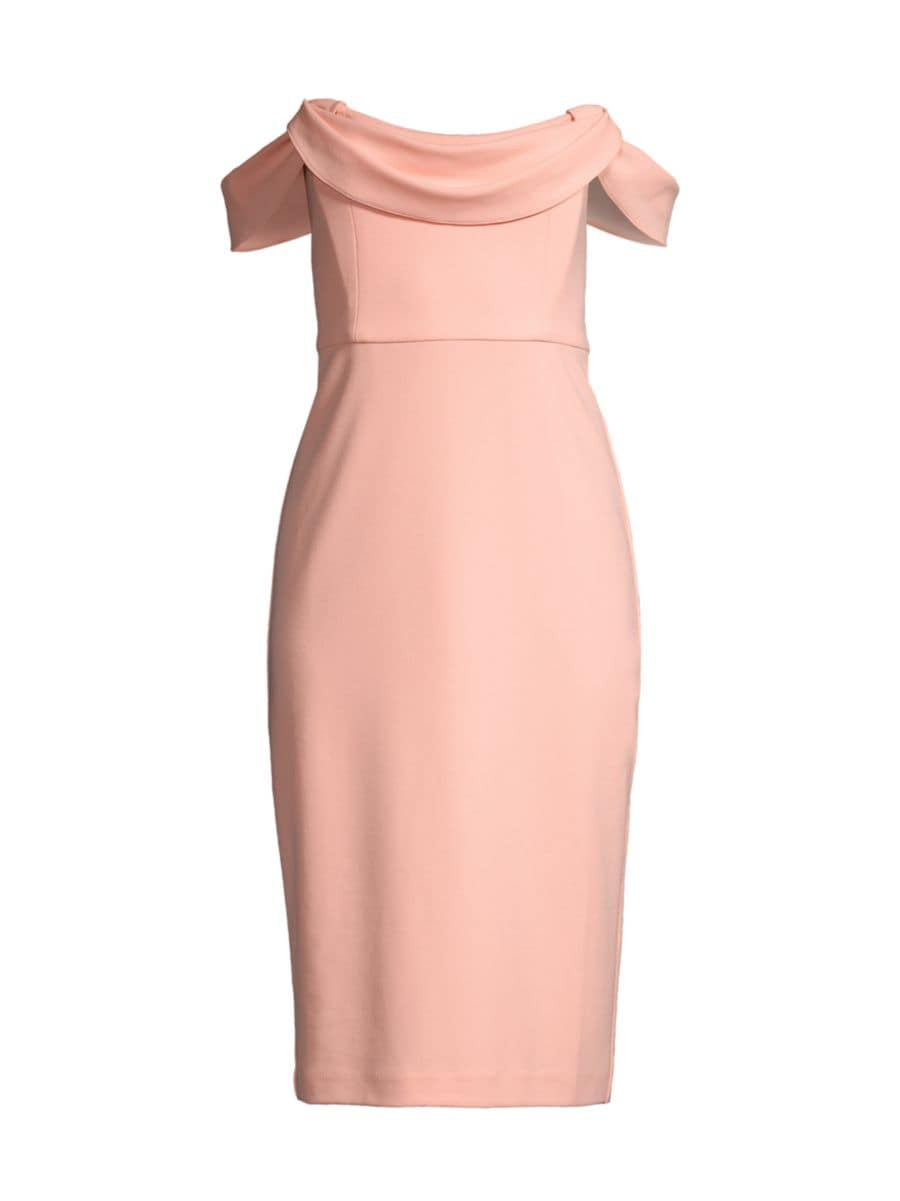 Scuba Off-the-Shoulder Sheath Dress | Saks Fifth Avenue