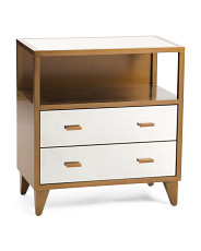 28x16x30 Two Drawer Oralia Bedside Table With Aged Mirror Top | Furniture & Lighting | Marshalls | Marshalls