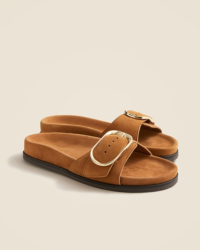 Colbie oversized buckle sandals in suede | J. Crew US