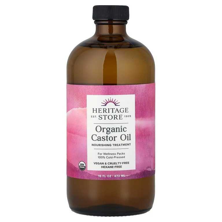 Heritage Store Organic Castor Oil, Cold Pressed | Rich Hydration for Hair & Skin, Bold Lashes & B... | Walmart (US)