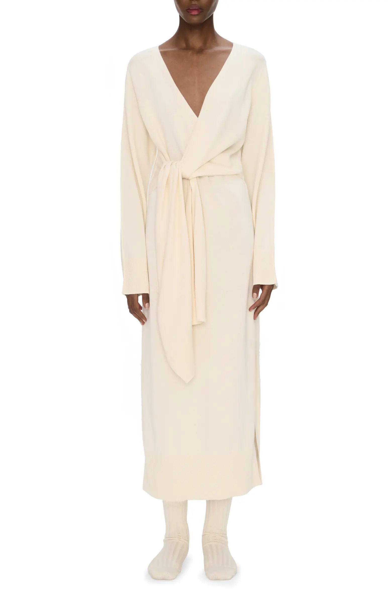 Skyla Long Sleeve Cotton & Cashmere Sweater Dress | Nordstrom