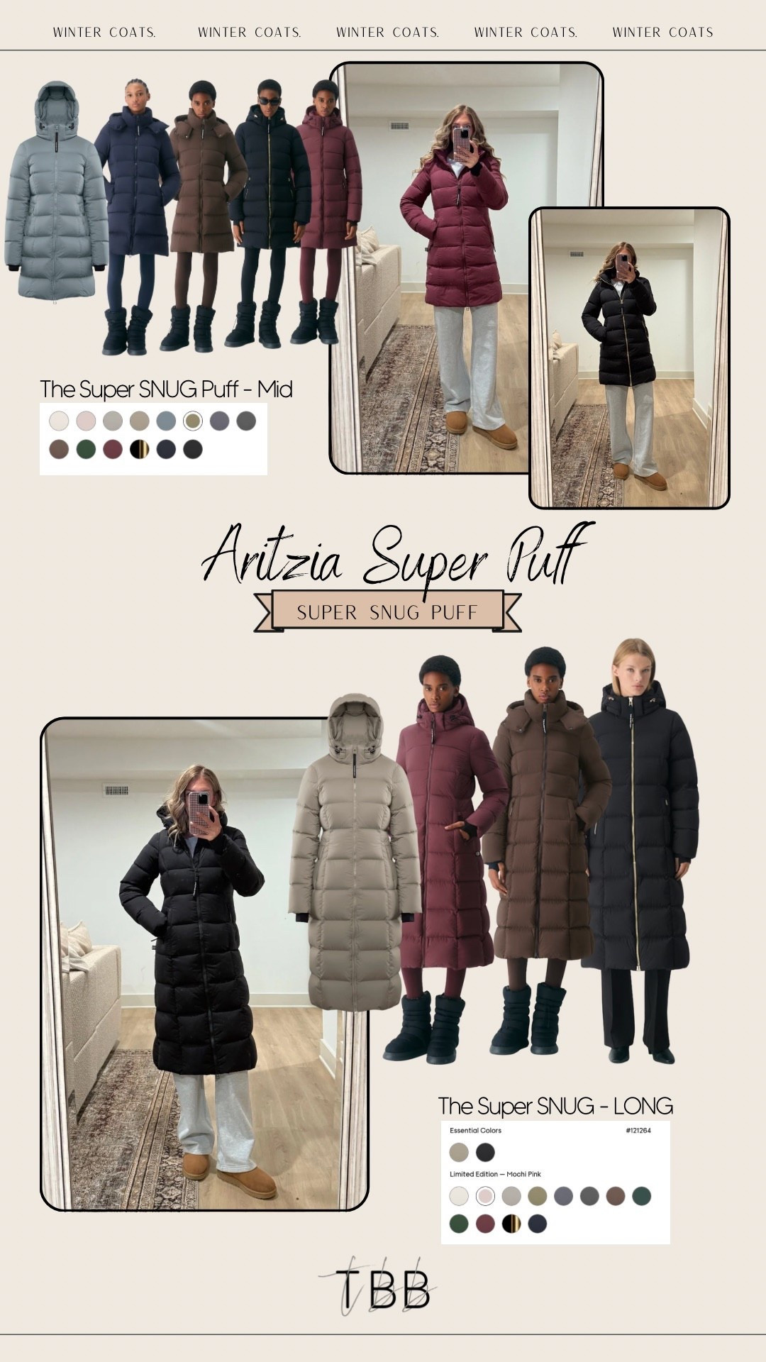 Aritzia super puff coats! This is the SNUG version. I little more fitted around the waist. Run tts but I  size up to medium to layer thicker sweaters underneath. This coat is worth the hype and I’ve had my first super puff for 3 years now! It’s super warm but also not heavy and bulky! Tall girl friendly too! Linked other length options below under “similar"

BASE UNDERNEATH: wearing medium in sweatshirt and medium TALL in lounge pants! Tall and + petite sizes! 

Winter coats, puffer coats, outdoors wear 

 #LTKSeasonal 

#LTKTall

#LTKTall