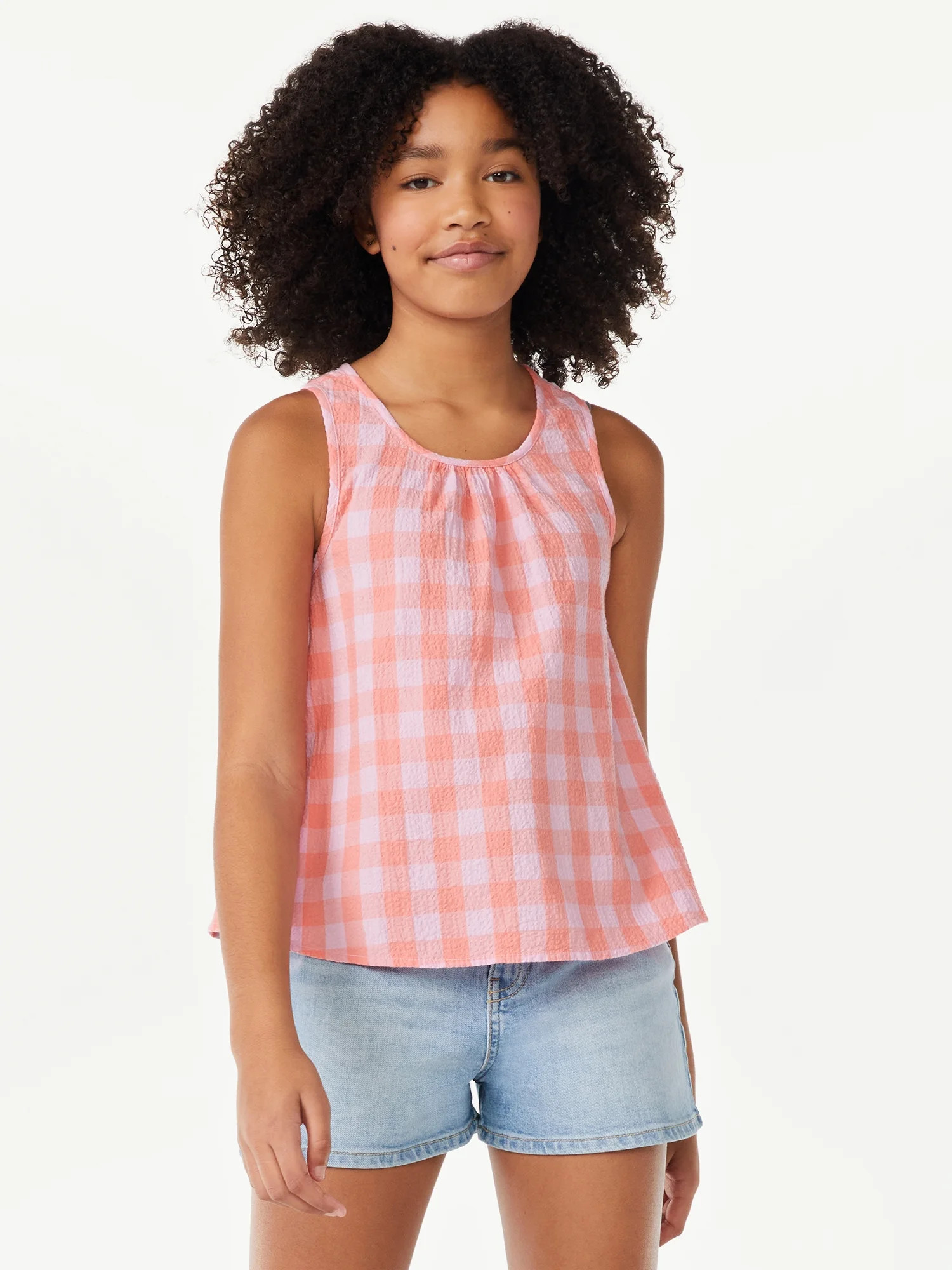 Free Assembly Girls Sleeveless Woven Tank Top, Sizes 4-18 | Walmart (US)