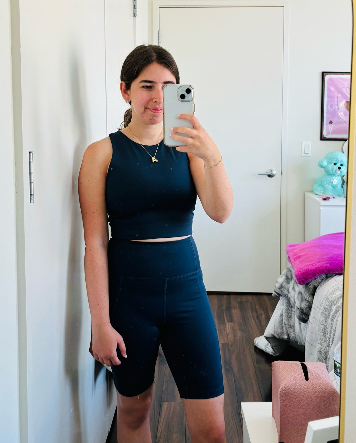 Such a cute workout set! High quality material too. Tank bra & shorts in size small #workoutset #barrestyle #fitnessoutfit 

#LTKFitness #LTKFindsUnder50