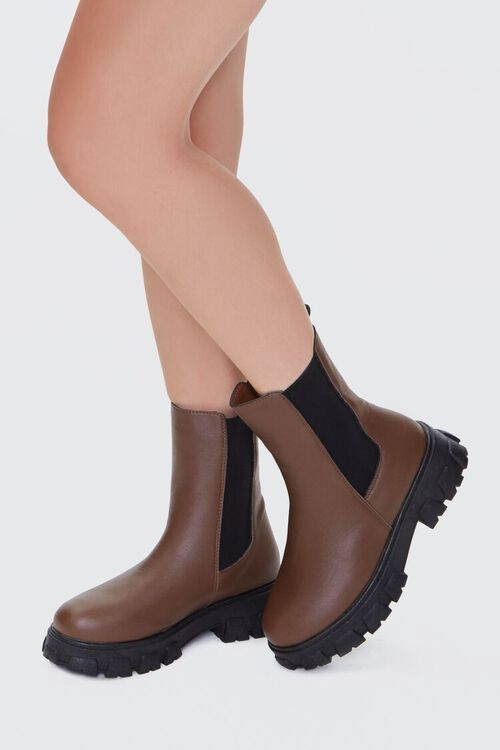 Faux Leather Chunky Chelsea Boots | Forever 21 (US)
