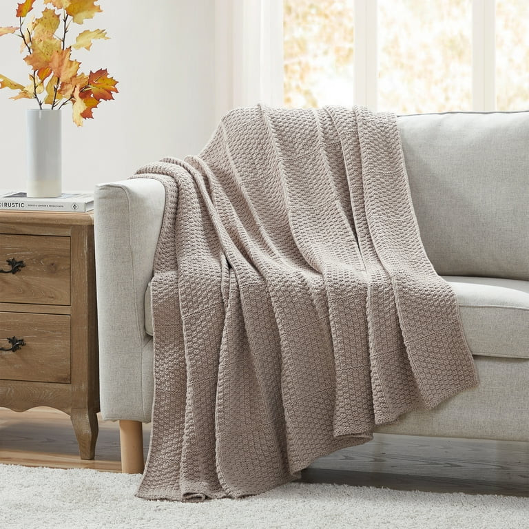 My Texas House Kelsey Taupe Acrylic Knit Throw, 60" x 80" - Walmart.com | Walmart (US)