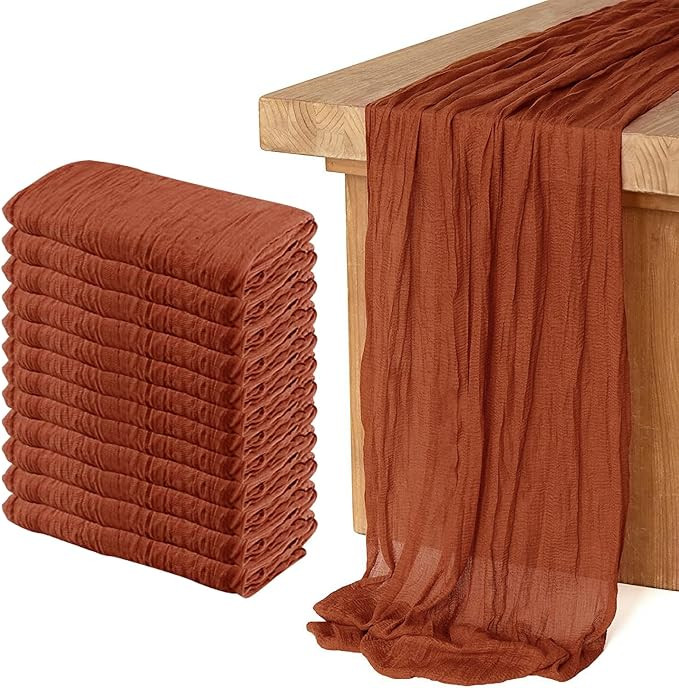 12 Pack Cheesecloth Table Runner, Runner Gauze Boho Wedding Decor Romantic Table Runner for Weddi... | Amazon (US)