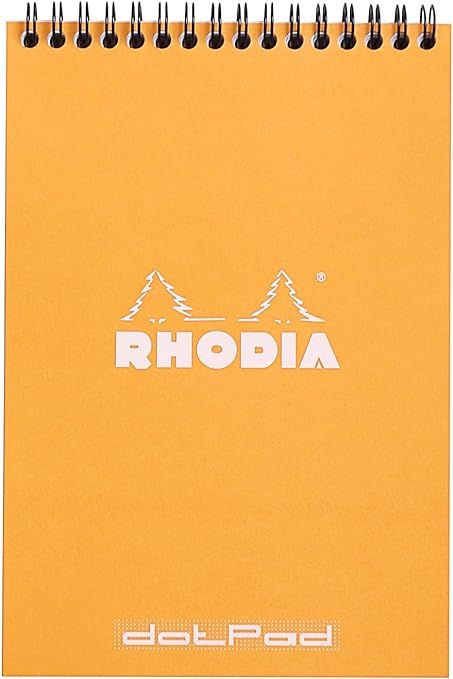 Rhodia Wirebound Notepads - Dots 80 sheets - 6 x 8 1/4 in. - Orange cover | Amazon (US)