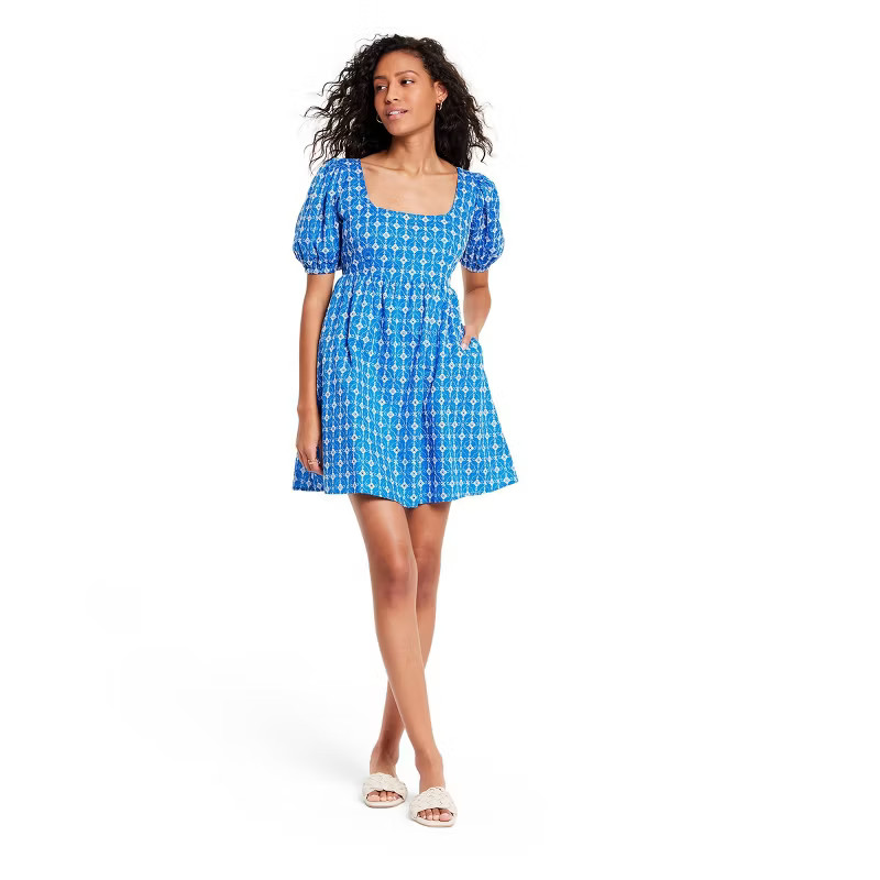 Women's Eyelet Mini Dress - RHODE x Target Light Blue | Target