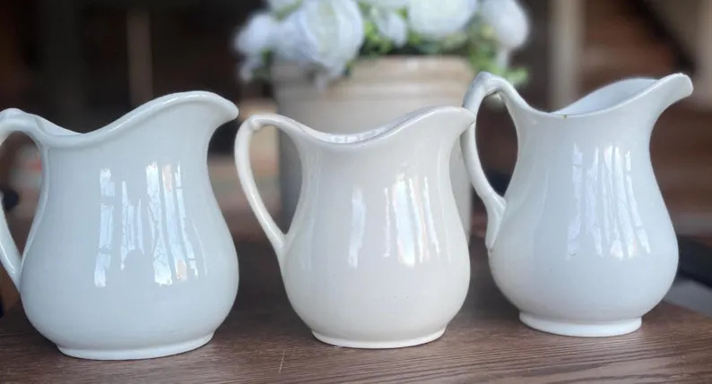 Ironstone Creamer Pitchers Set of 3 - Etsy | Etsy (US)