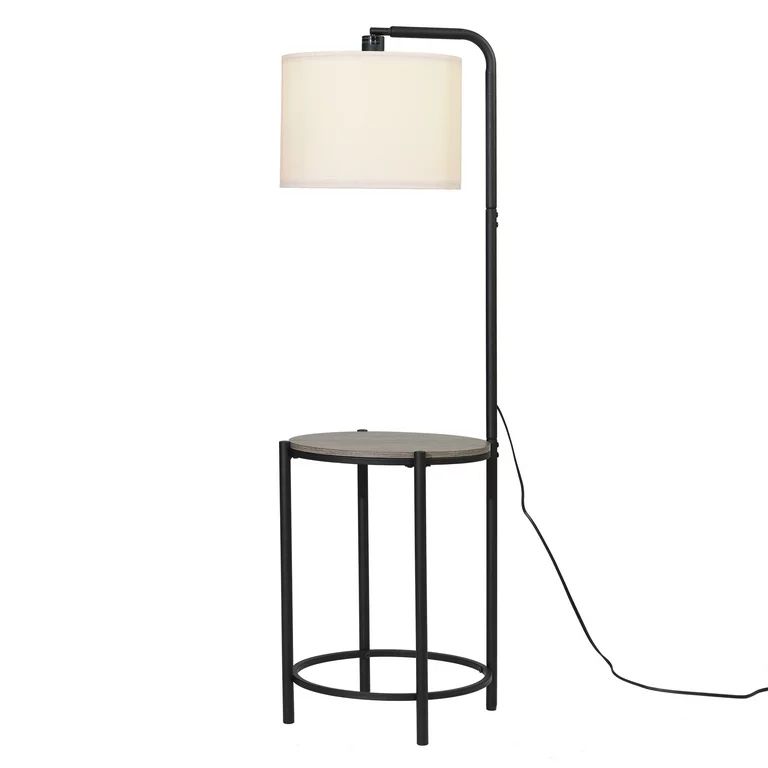 Mainstays 54-inch Mid-Century Style Floor Lamp, with Faux Wood Finished Table | Walmart (US)