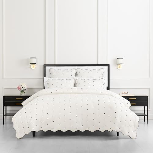 kate spade new york Scalloped Edge 3-Piece Full/Queen Quilt Bedding Set, 100% Cotton Reversible C... | Amazon (US)
