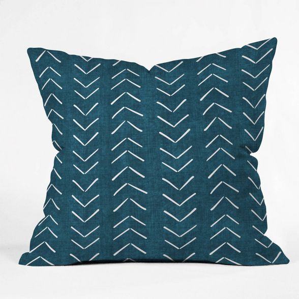 16"x16" Becky Bailey Mud Cloth Big Arrows Square Throw Pillow Teal - Deny Designs | Target