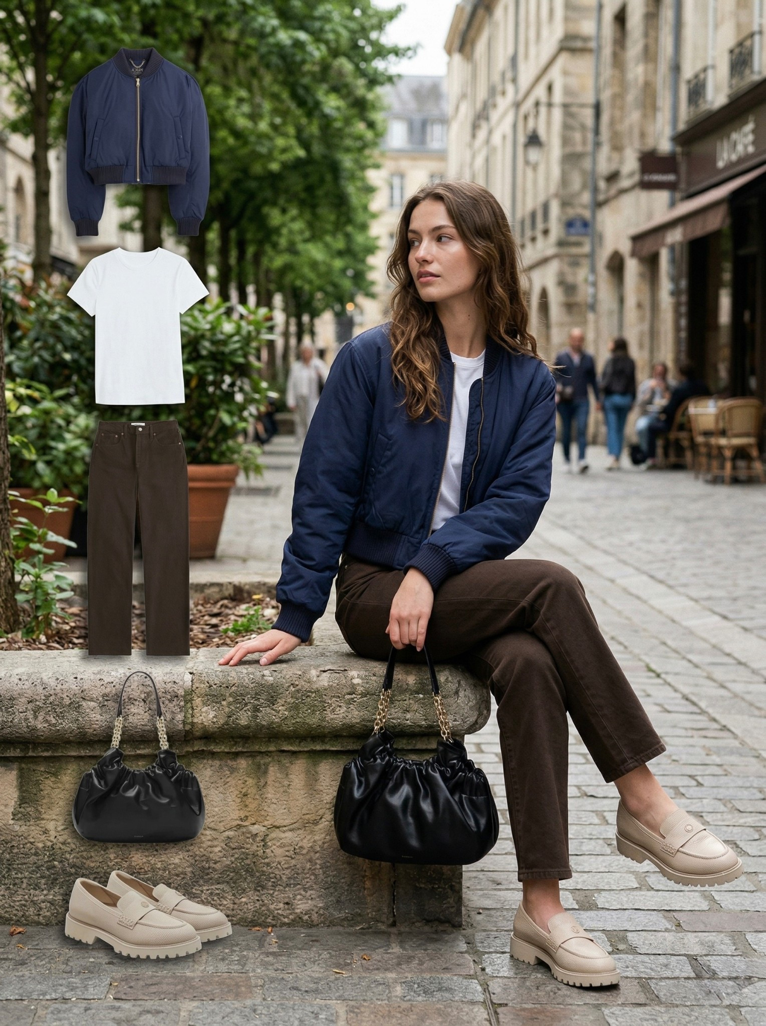 ✨ Sporty Chic with a Polished Twist ✨

A perfect balance of casual and elevated. The navy bomber jacket brings a cool, laid-back vibe, layered over a crisp white tee for a clean and timeless base.

Rich brown trousers add warmth and structure, giving the outfit a more refined feel. Chunky neutral loafers keep it modern and comfortable, while the soft black bag with gold chain detail adds a subtle touch of elegance.

🤍 Style Details:
• Navy bomber jacket for a sporty, cool layer  
• Classic white tee for a clean foundation  
• Brown trousers for a warm, tailored look  
• Chunky neutral loafers for a modern edge  
• Soft black bag with gold chain for a chic finish  

Everything linked and ready to shop ✨

#LTKootd #LTKCasual #LTKStyle

#LTKSeasonal #LTKootd #LTKgrwm