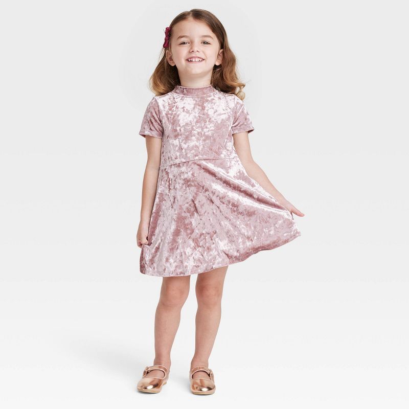 Toddler Girls' Short Sleeve Dress - Cat & Jack™ Rose Gold | Target