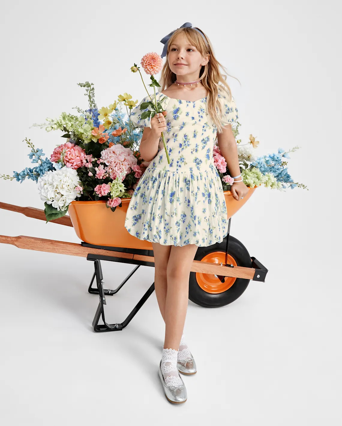 Girls Mommy And Me Floral Bubble Dress - blue | The Children's Place