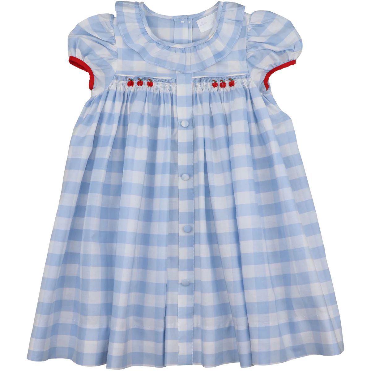 Blue Check Smocked Apple Dress | Eliza James Kids