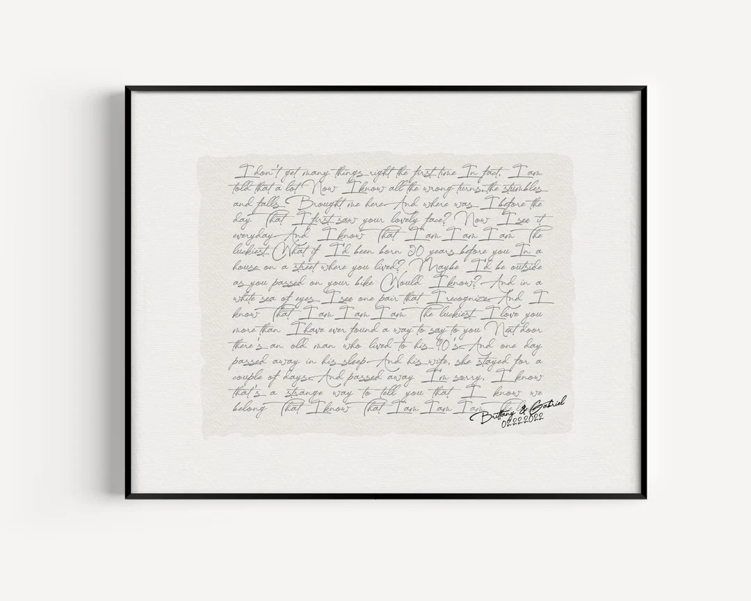 Wedding Song Print, personalized anniversary gift, custom song lyrics gift, paper anniversary gif... | Etsy (US)