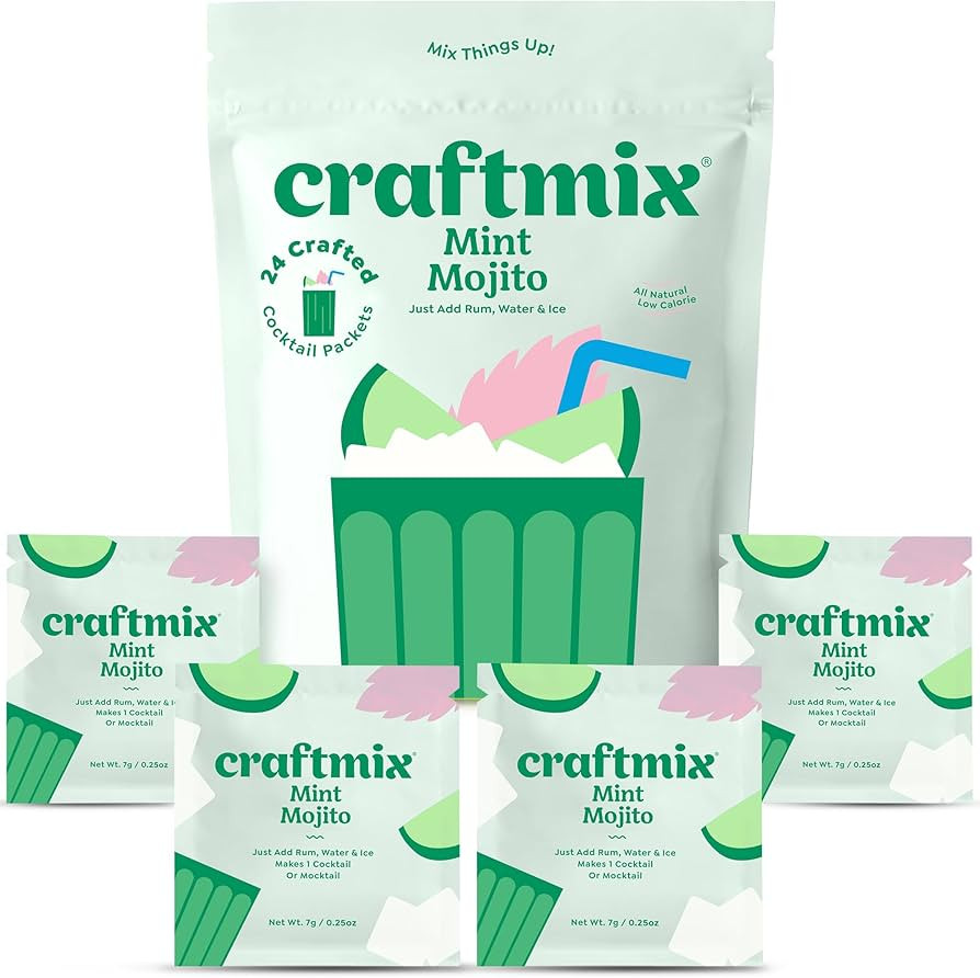 Craftmix Mint Mojito 24 Pack Cocktail Mixers Kit - Low Sugar Skinny Margarita Mix, Easy to Use Ke... | Amazon (US)