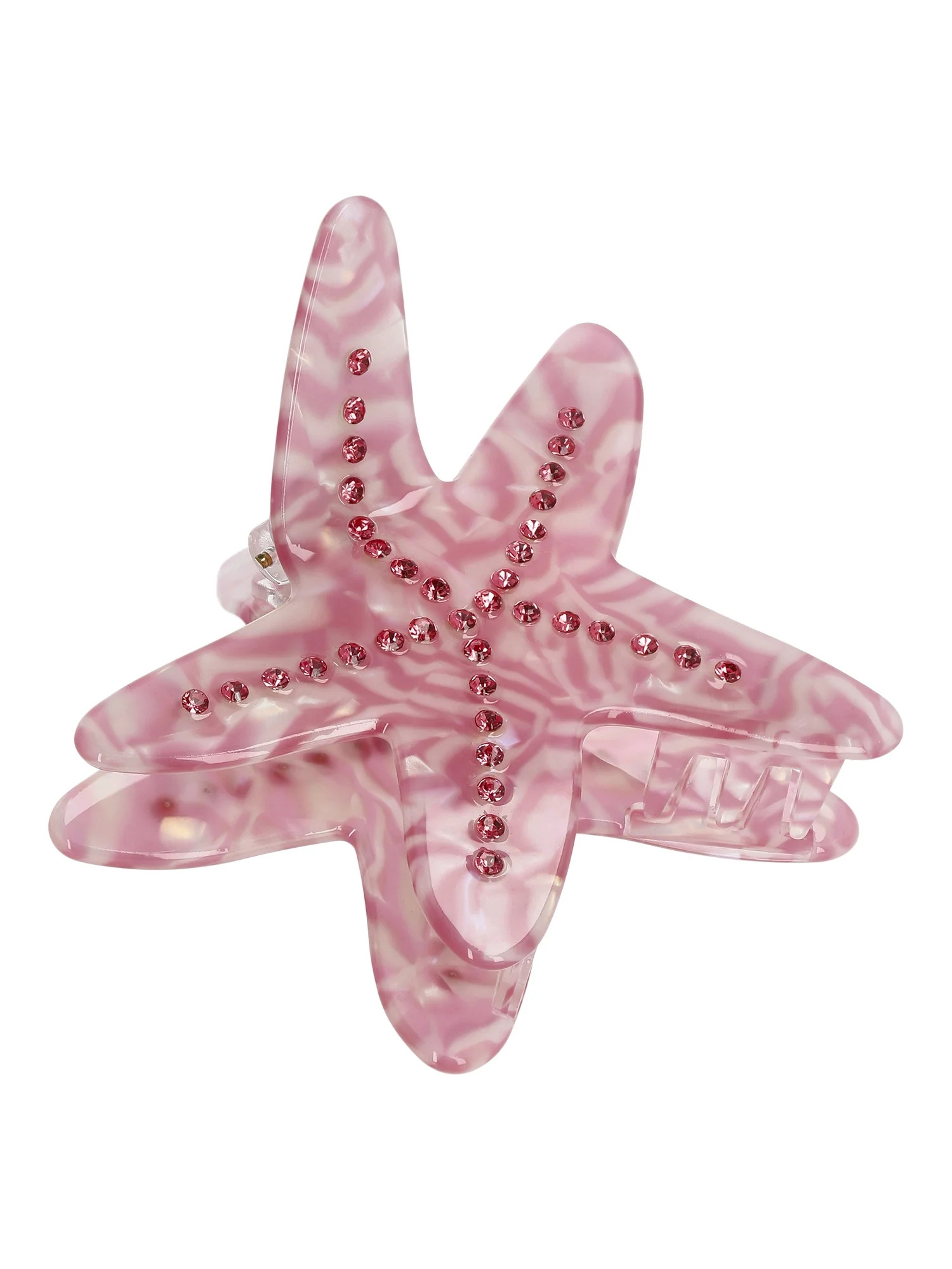 No Boundaries Acrylic Crystal Starfish Claw Clip, Pink | Walmart (US)