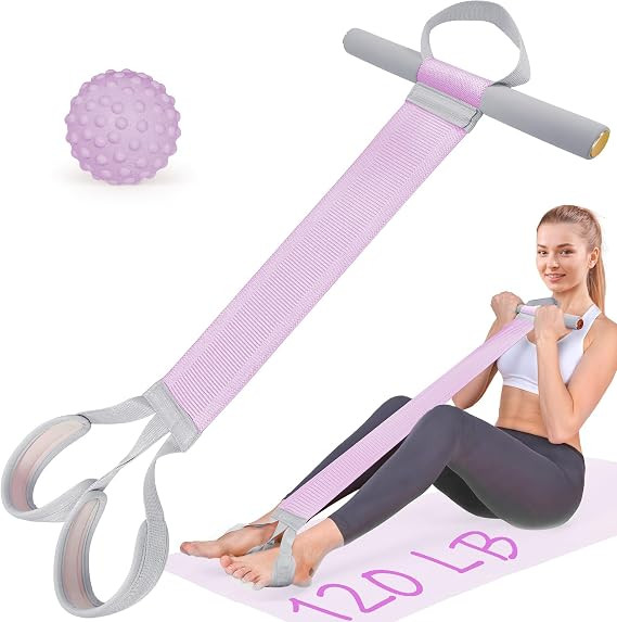 Fabric Resistance Band with Handles, 120lb Full-Body Excercise Band, Non-Slip Elastic Bands for S... | Amazon (US)
