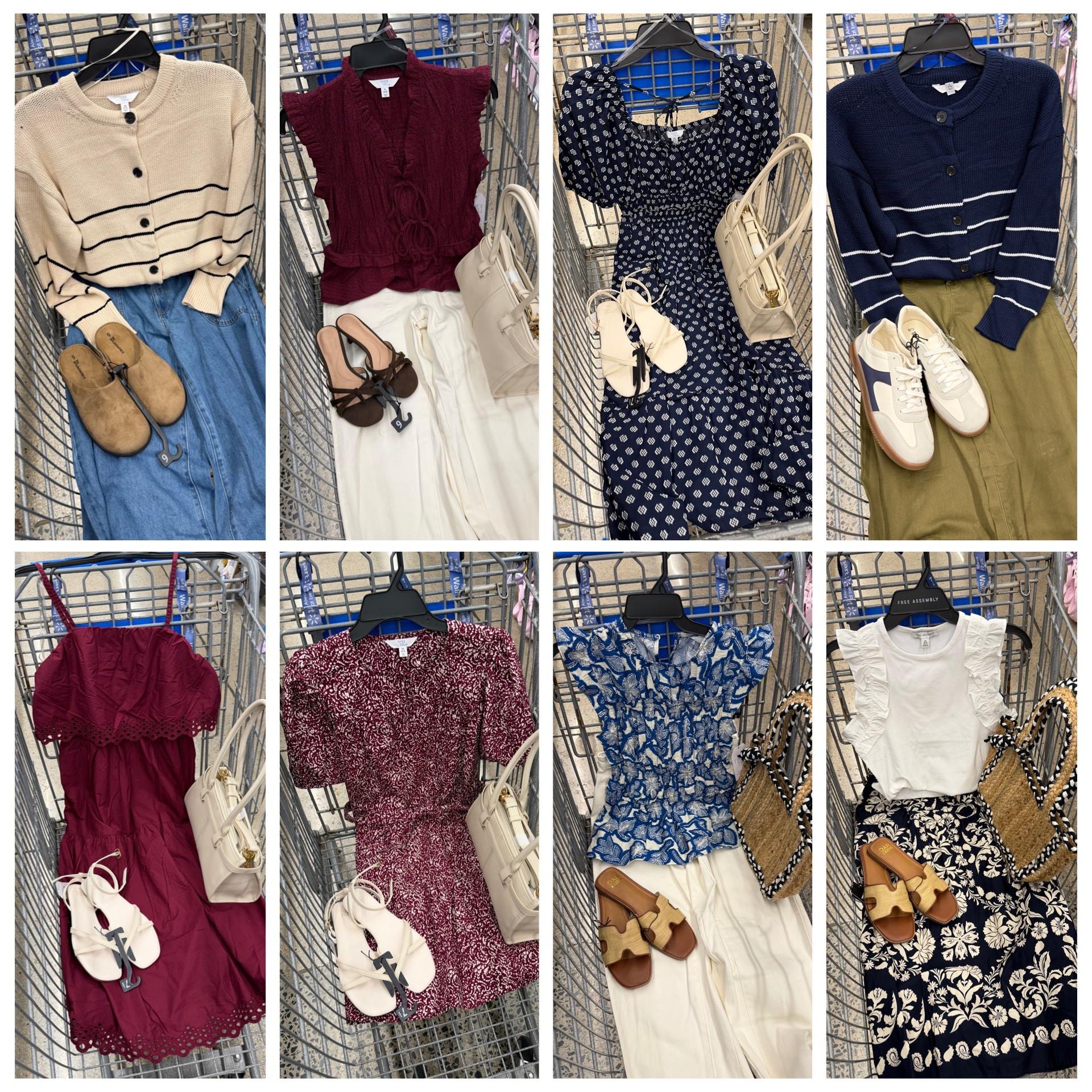Walmart late summer outfit ideas! I got the cotton cardigan tts small, the puff sleeve dresses tts small, the floral blouse tts small, the skirt I grabbed a medium and that works well, utility jeans are selling out fast, didn’t see my size in store. #walmartfashion

#LTKOver40