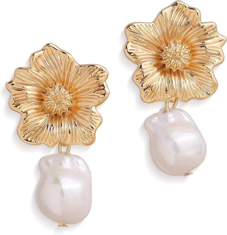 Chunky Gold Drop Dangle Earrings for Women, Trendy Statement Jewelry Gift | Amazon (US)