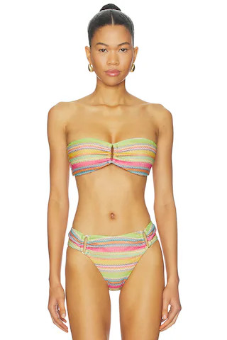 PQ Detail Bandeau Bikini Top in Rainbow Stripe from Revolve.com | Revolve Clothing (Global)