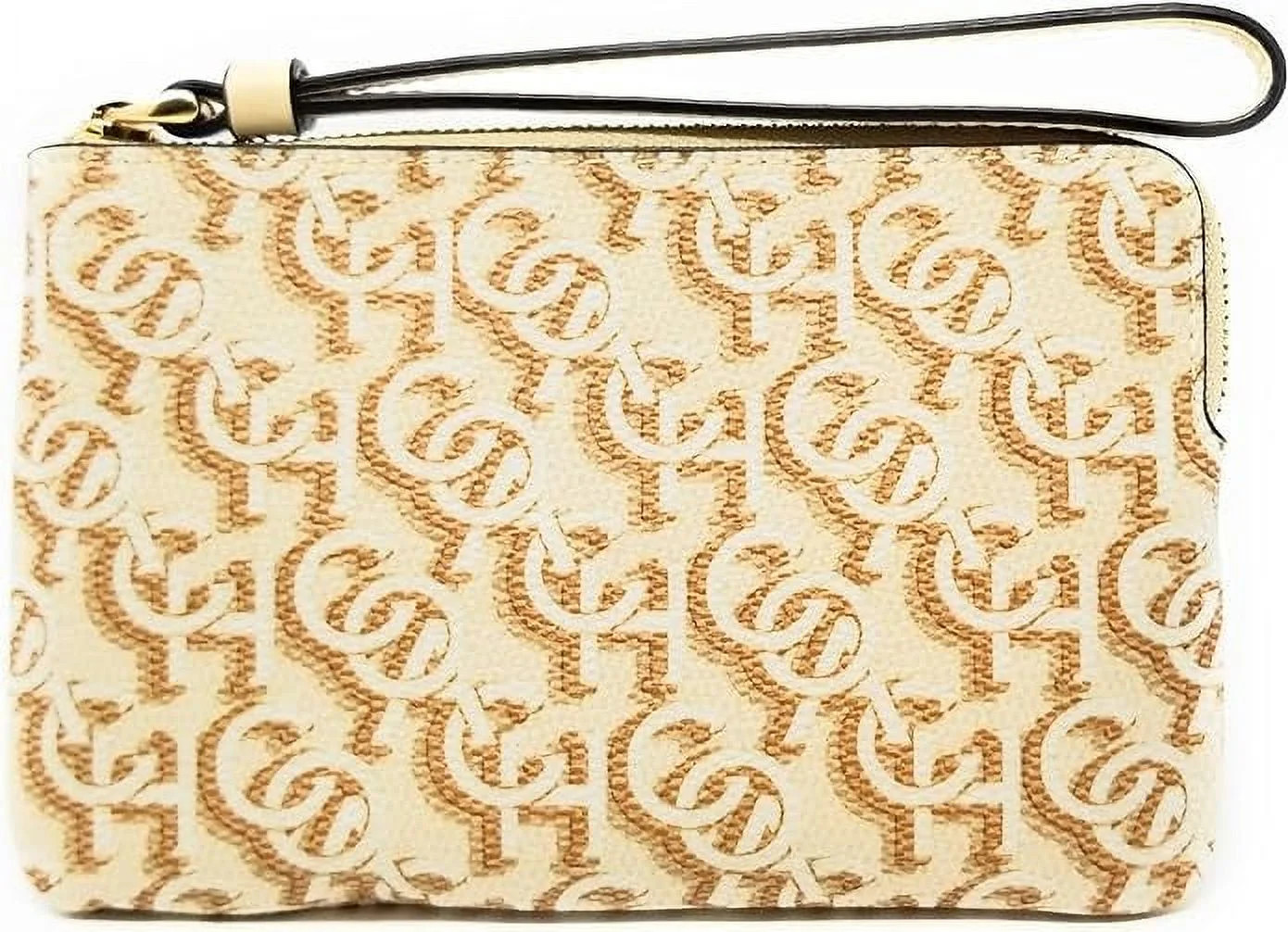 Coach Women's Small Corner Zip Wristlet with Coach Monogram Print (Chalk) | Walmart (US)