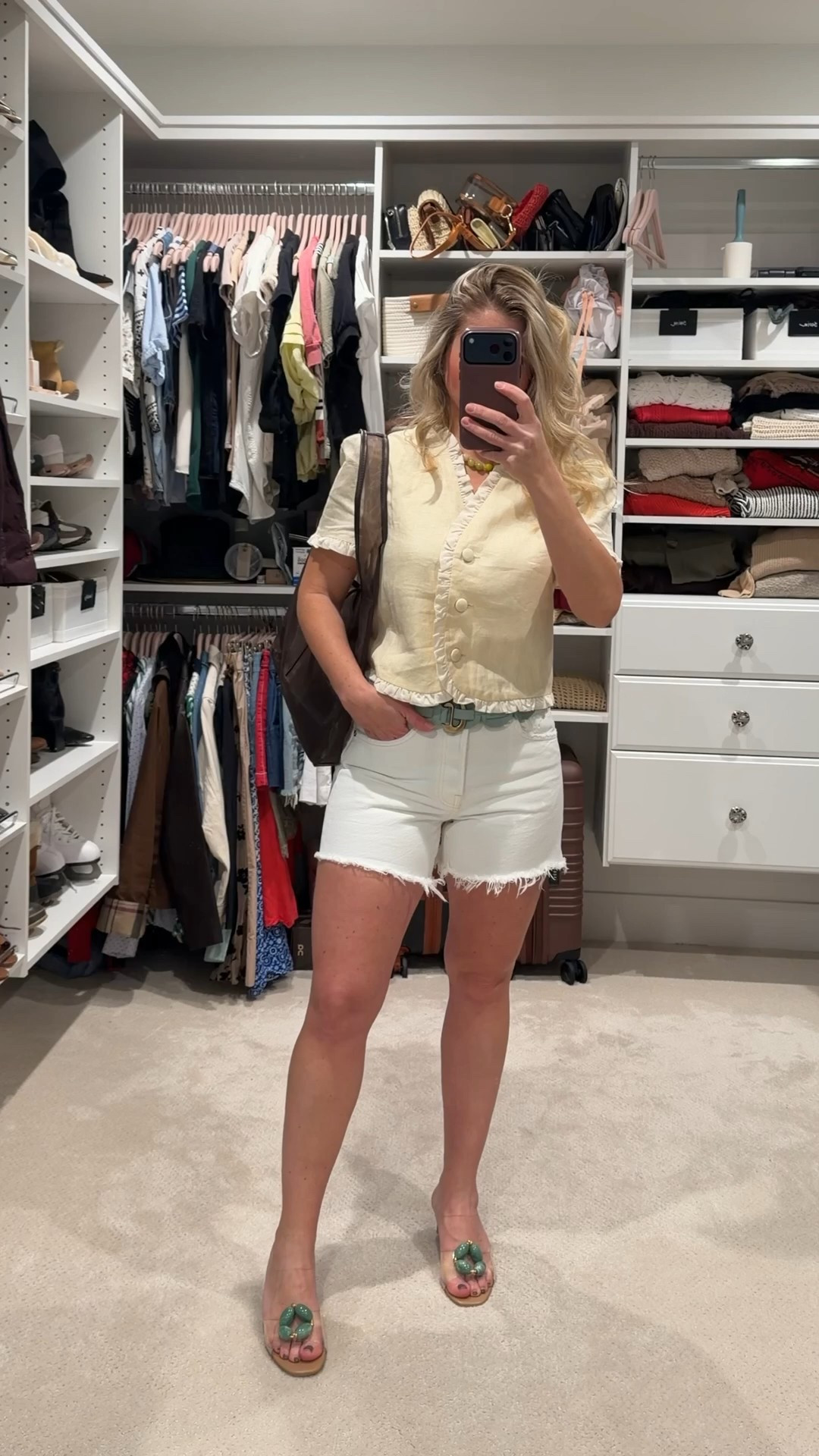 Light layers, soft neutrals, and effortless details. This is exactly how I’m styling spring outfits that easily double as vacation outfits beach ready. A breezy linen top, crisp white shorts, statement belt, and comfy slides make this one of those throw-on looks that still feels pulled together.

Perfect for warm afternoons, coastal dinners, or packing light for resort wear 2026. I love mixing elevated basics with playful accessories to keep things fresh and wearable.

Everything is linked so you can recreate this look head to toe 🤍
Tap to shop.


#LTKootd #LTKSeasonal #LTKTravel