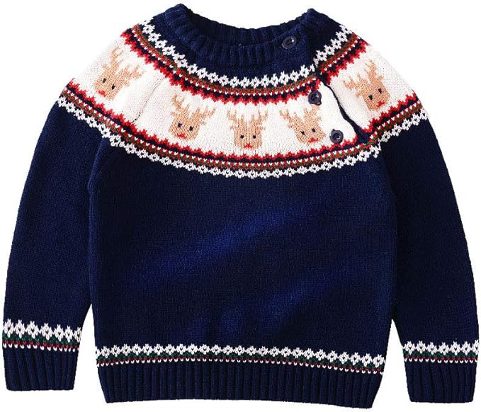Baby Toddler Boys Girls Sweater Knit Christmas Sweatshirt Little Kids Pullover Cotton Winter Warm... | Amazon (US)