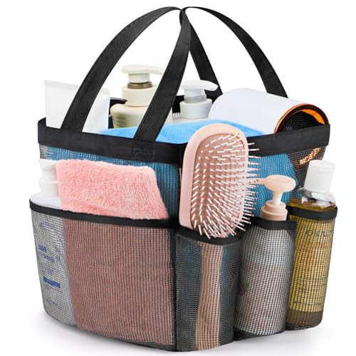 Attmu Mesh Shower Caddy Portable for College Dorm Room Essentials with 8 Pockets, Hanging Shower Caddy Dorm Basket, Quick Dry Shower Bag for Bathroom | Amazon (US)