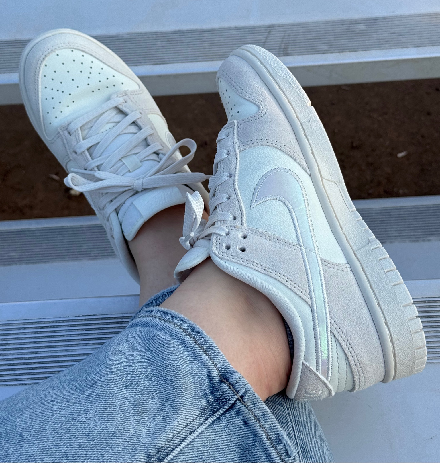 Obsessed with my new dunks with the iridescent swoosh 🤍

#LTKplussize #LTKActive #LTKshoecrush
