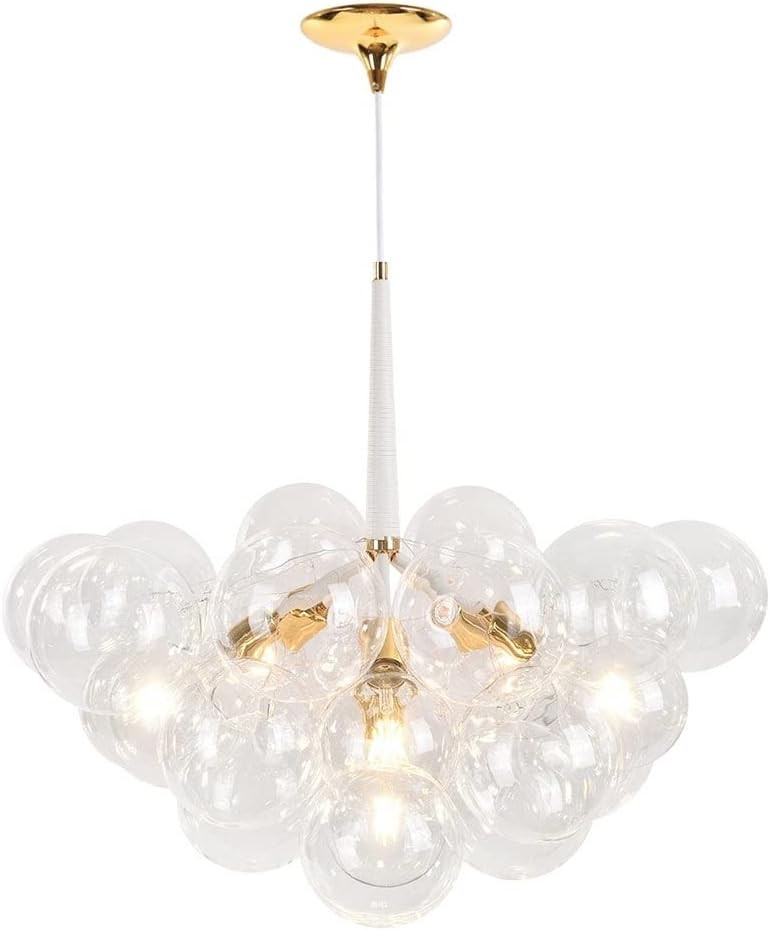Overstock 4-Light Bubble Glass Chandelier in Black/White White | Amazon (US)