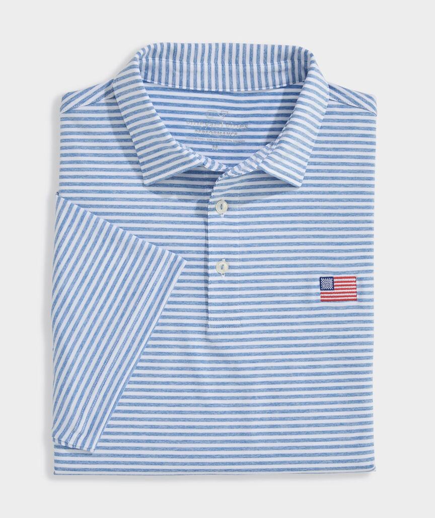 American Flag Performance Winstead Stripe Sankaty Polo | vineyard vines
