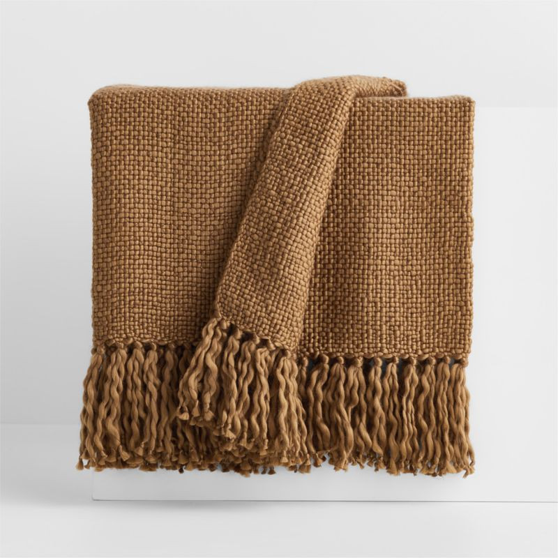Styles Brulee Brown 70"x55" Throw Blanket + Reviews | Crate & Barrel | Crate & Barrel
