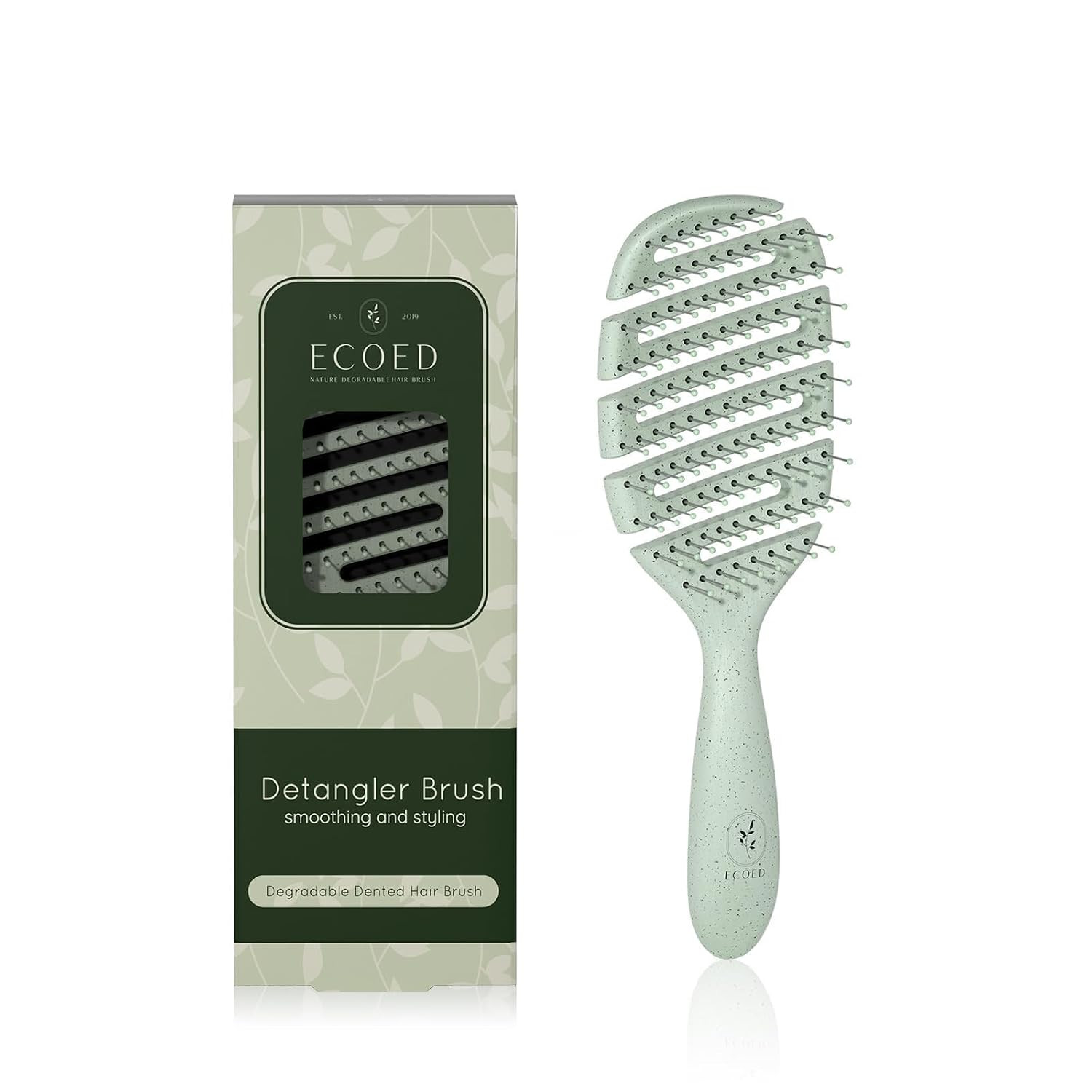 Detangler Hairbrush, Soft Bristle Detangling Brush, Quick Smoothing (Green) | Amazon (US)