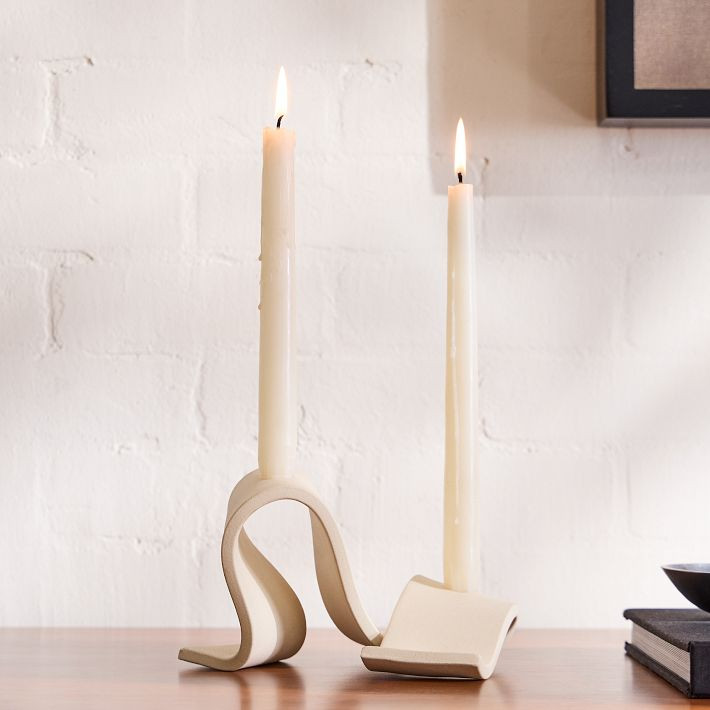 Sin Movement 2 Taper Ceramic Candelabra | West Elm CA